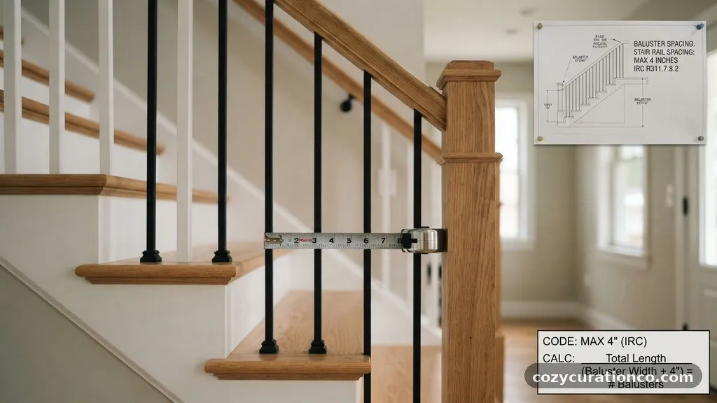 Calculating Balusters Per Section - What Is the Maximum Code Spacing Between Stair Railing Balusters?